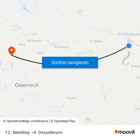 12., Meidling to Desselbrunn map