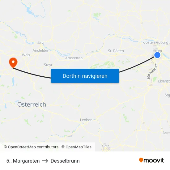 5., Margareten to Desselbrunn map