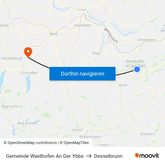 Gemeinde Waidhofen An Der Ybbs to Desselbrunn map