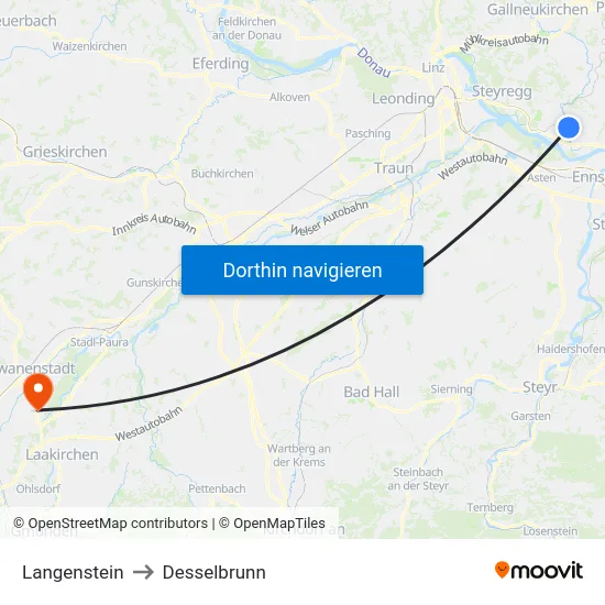 Langenstein to Desselbrunn map