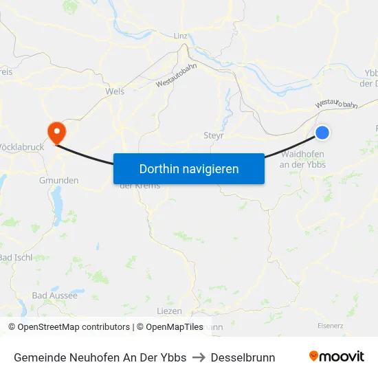 Gemeinde Neuhofen An Der Ybbs to Desselbrunn map