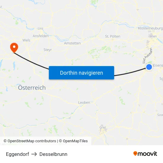 Eggendorf to Desselbrunn map