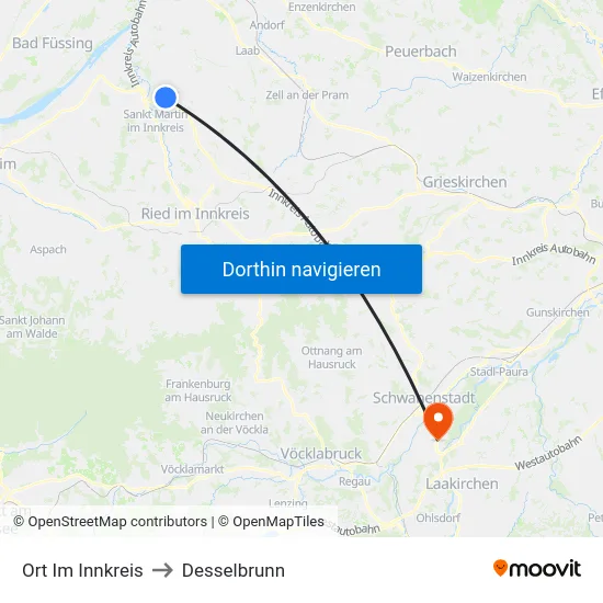 Ort Im Innkreis to Desselbrunn map