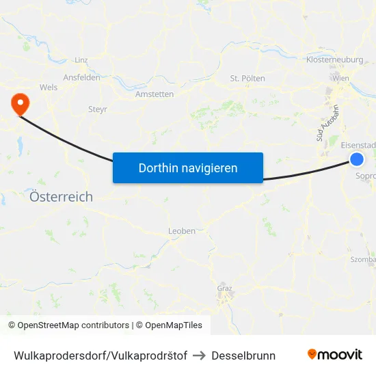 Wulkaprodersdorf/Vulkaprodrštof to Desselbrunn map