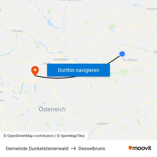 Gemeinde Dunkelsteinerwald to Desselbrunn map