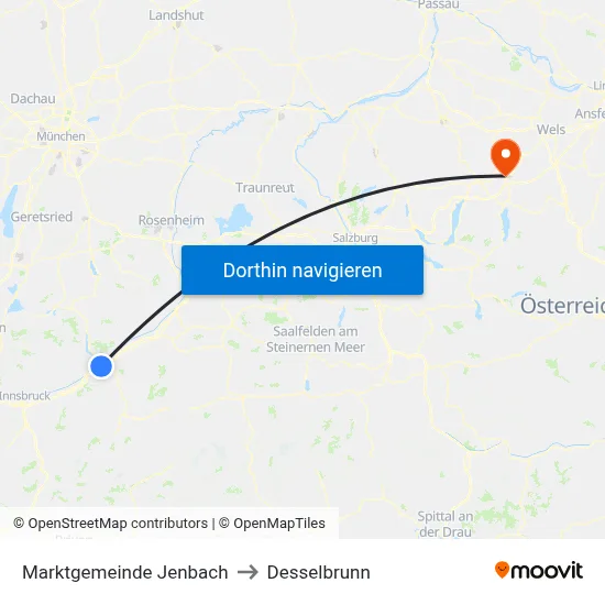 Marktgemeinde Jenbach to Desselbrunn map
