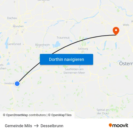 Gemeinde Mils to Desselbrunn map