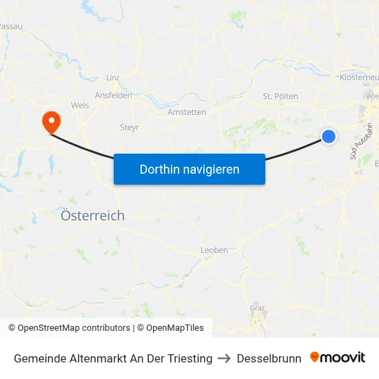 Gemeinde Altenmarkt An Der Triesting to Desselbrunn map