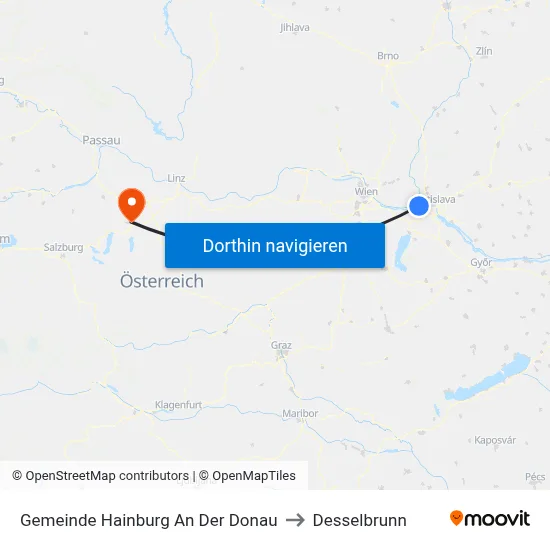Gemeinde Hainburg An Der Donau to Desselbrunn map