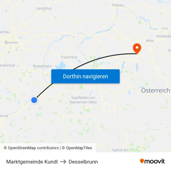 Marktgemeinde Kundl to Desselbrunn map