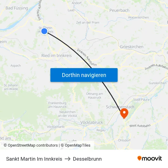 Sankt Martin Im Innkreis to Desselbrunn map