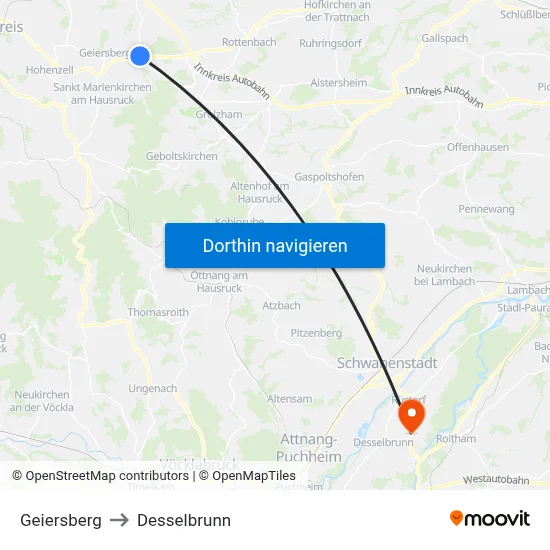 Geiersberg to Desselbrunn map