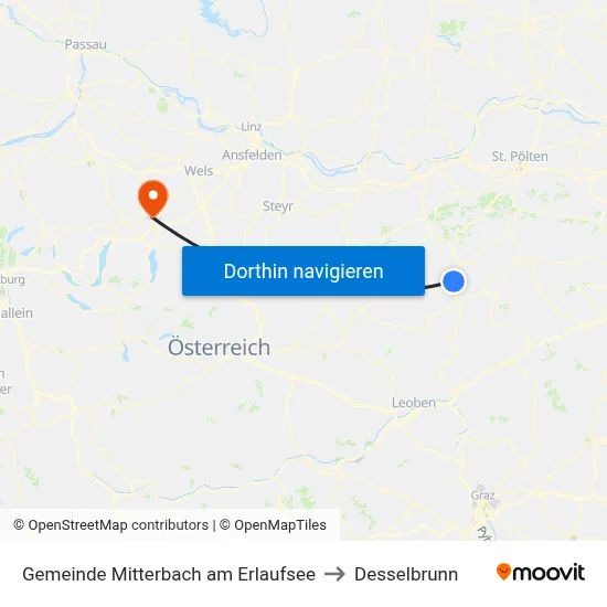 Gemeinde Mitterbach am Erlaufsee to Desselbrunn map