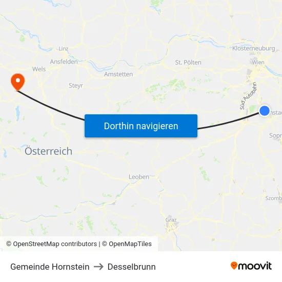Gemeinde Hornstein to Desselbrunn map