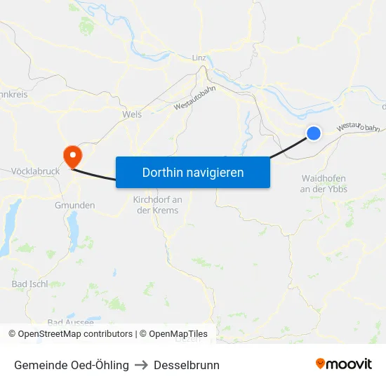Gemeinde Oed-Öhling to Desselbrunn map