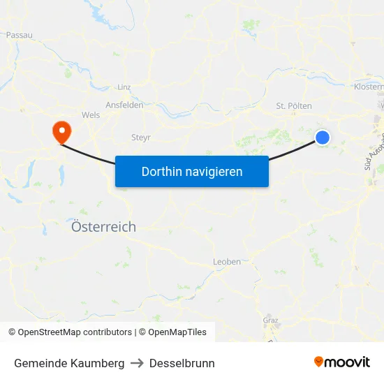 Gemeinde Kaumberg to Desselbrunn map