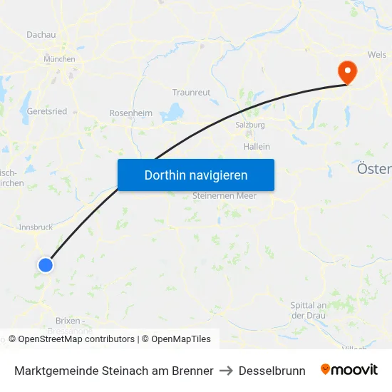 Marktgemeinde Steinach am Brenner to Desselbrunn map