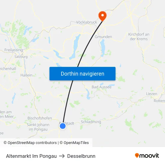 Altenmarkt Im Pongau to Desselbrunn map