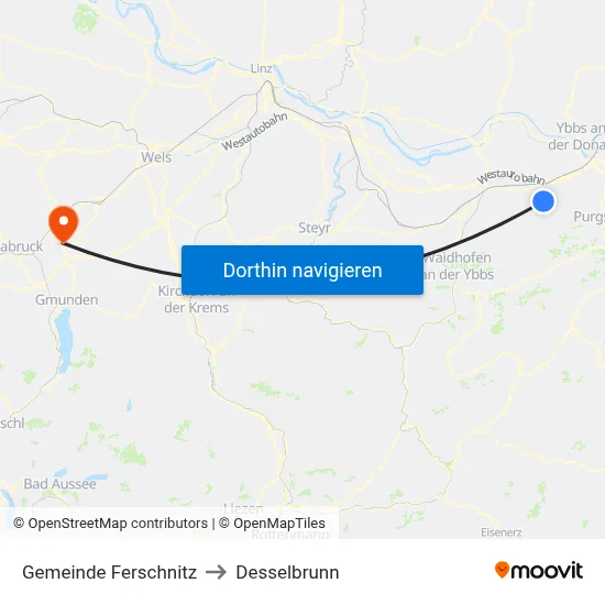 Gemeinde Ferschnitz to Desselbrunn map