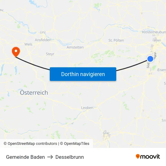 Gemeinde Baden to Desselbrunn map