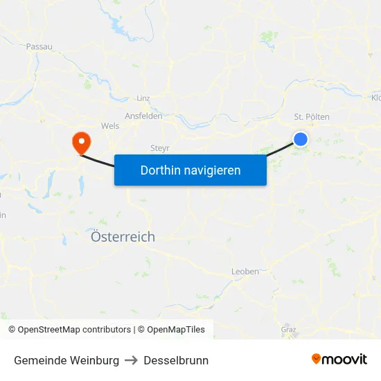 Gemeinde Weinburg to Desselbrunn map