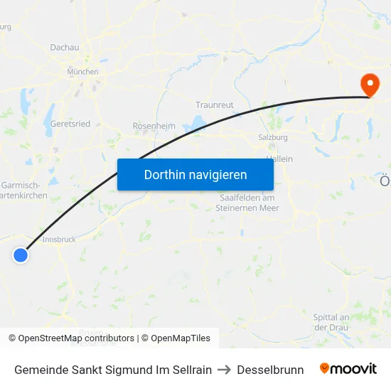 Gemeinde Sankt Sigmund Im Sellrain to Desselbrunn map