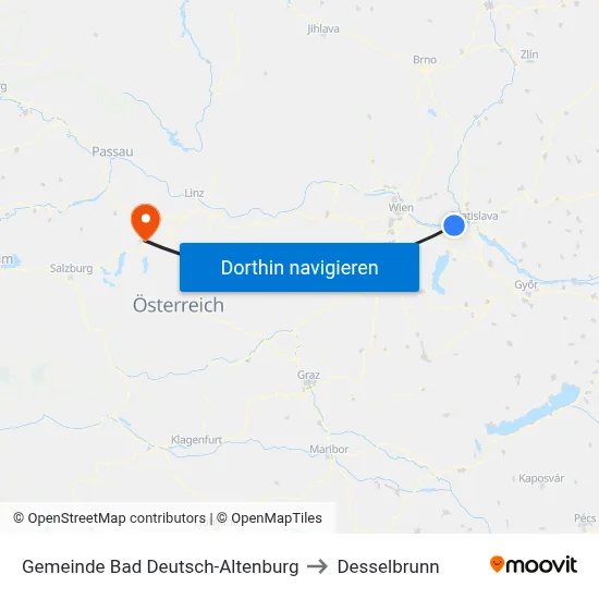 Gemeinde Bad Deutsch-Altenburg to Desselbrunn map