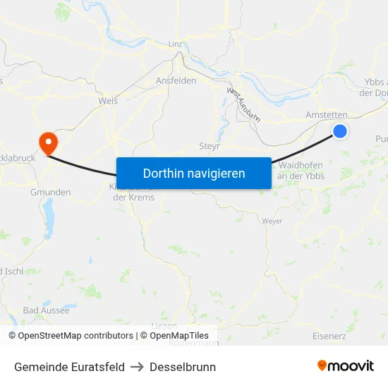 Gemeinde Euratsfeld to Desselbrunn map