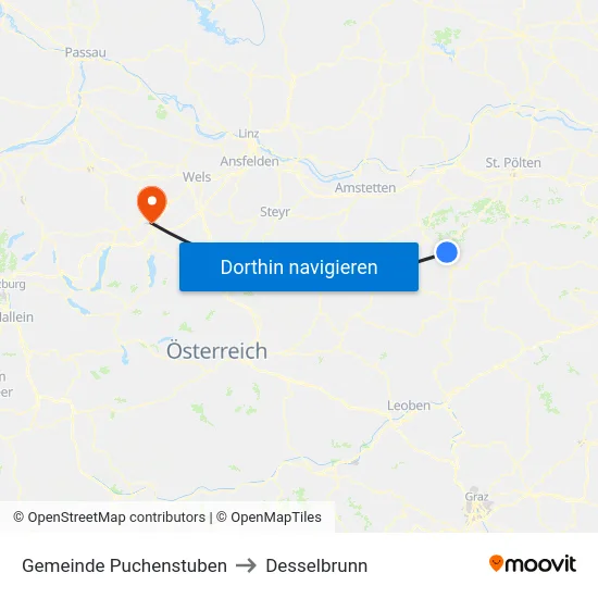 Gemeinde Puchenstuben to Desselbrunn map