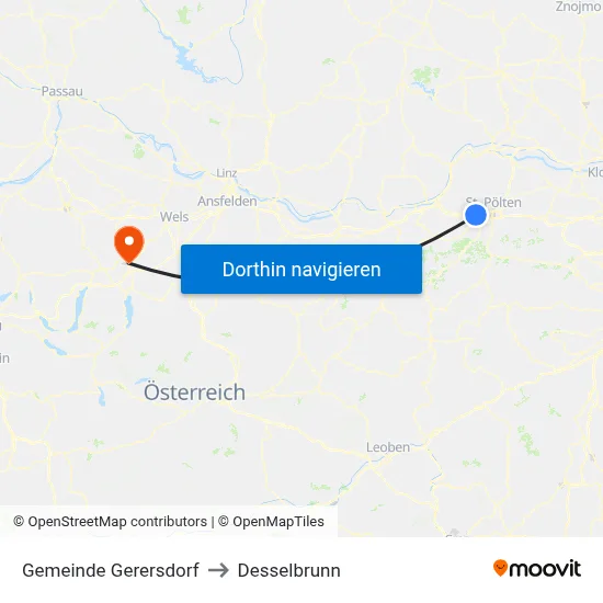 Gemeinde Gerersdorf to Desselbrunn map