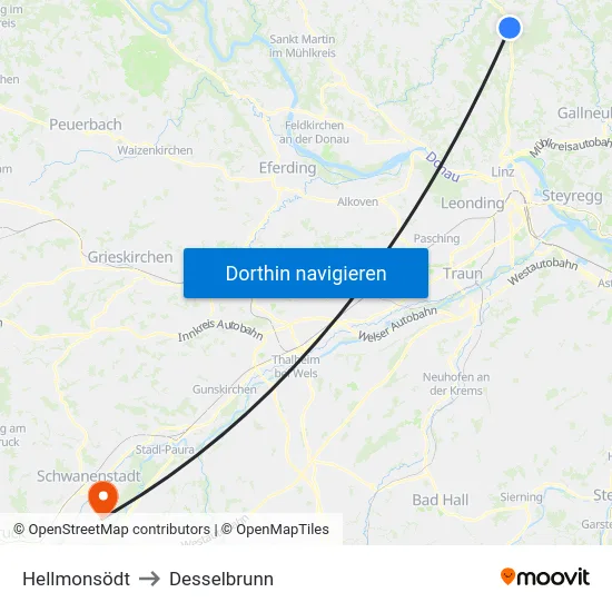 Hellmonsödt to Desselbrunn map