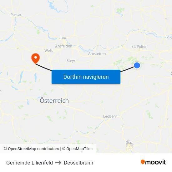 Gemeinde Lilienfeld to Desselbrunn map