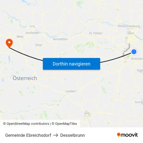 Gemeinde Ebreichsdorf to Desselbrunn map