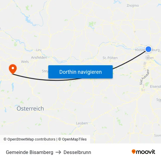 Gemeinde Bisamberg to Desselbrunn map