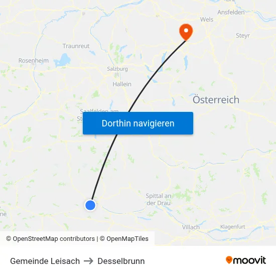 Gemeinde Leisach to Desselbrunn map