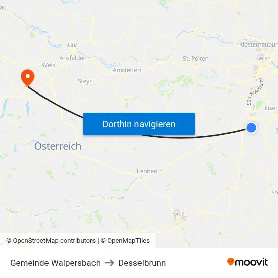 Gemeinde Walpersbach to Desselbrunn map