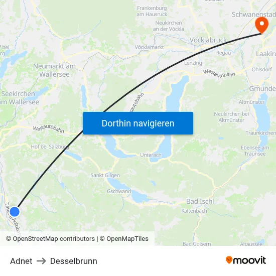 Adnet to Desselbrunn map