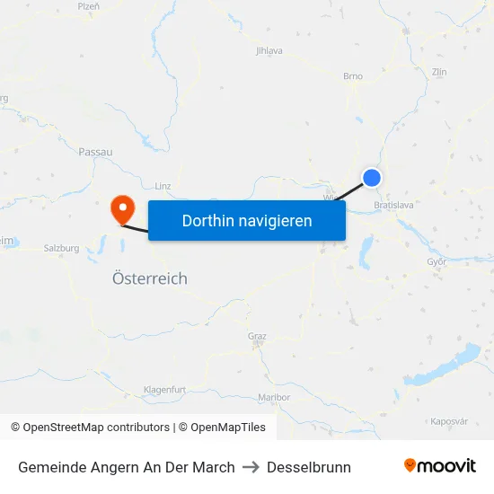 Gemeinde Angern An Der March to Desselbrunn map
