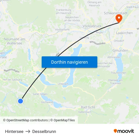 Hintersee to Desselbrunn map