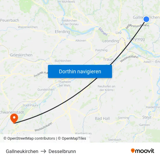 Gallneukirchen to Desselbrunn map