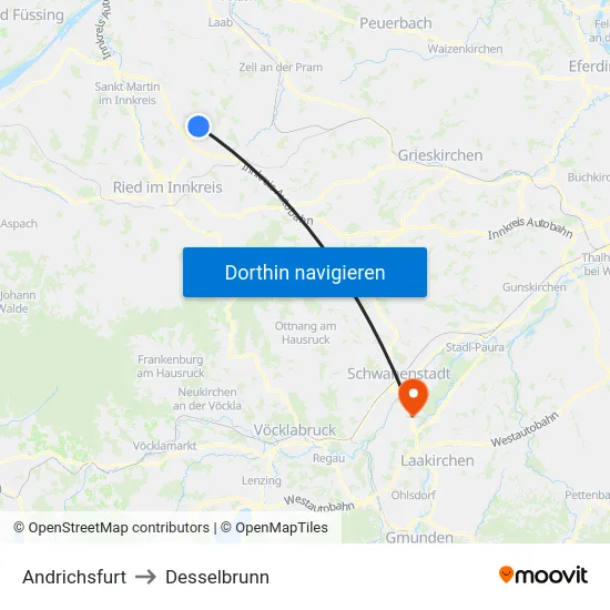 Andrichsfurt to Desselbrunn map