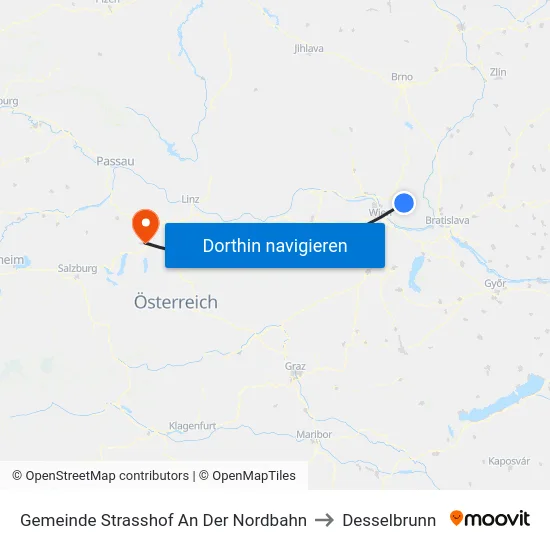 Gemeinde Strasshof An Der Nordbahn to Desselbrunn map