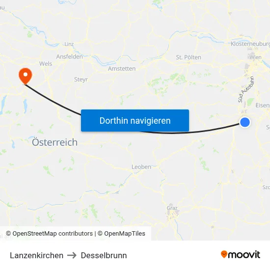 Lanzenkirchen to Desselbrunn map