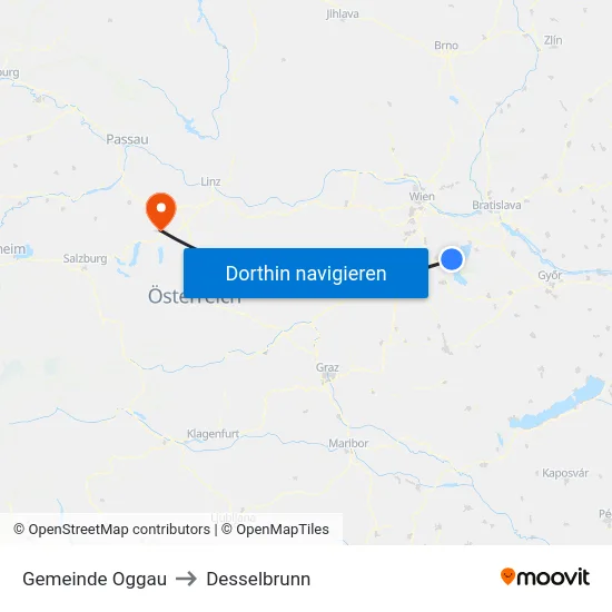 Gemeinde Oggau to Desselbrunn map