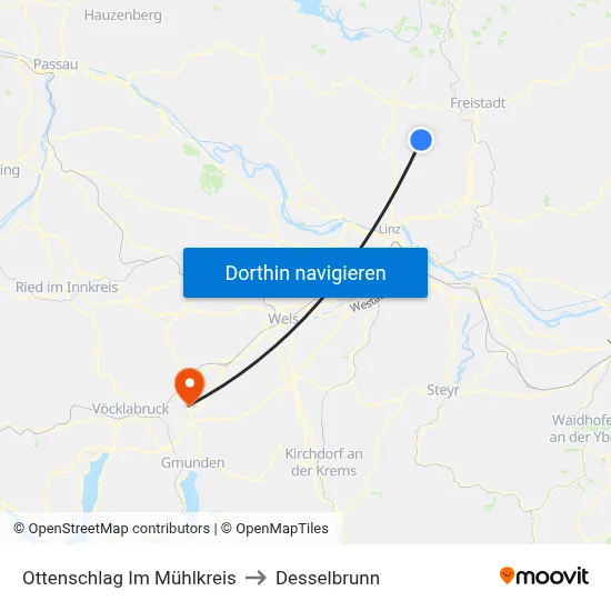 Ottenschlag Im Mühlkreis to Desselbrunn map