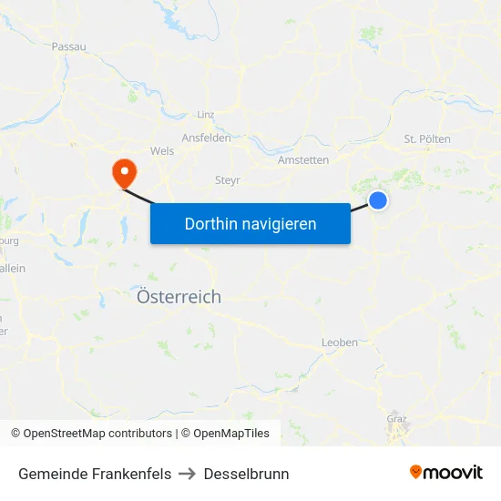 Gemeinde Frankenfels to Desselbrunn map