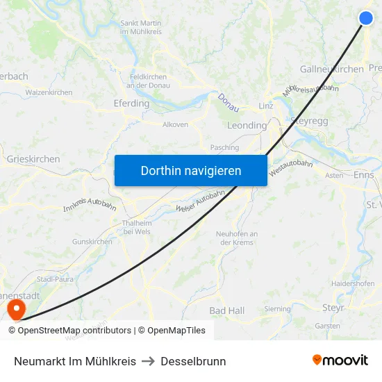 Neumarkt Im Mühlkreis to Desselbrunn map