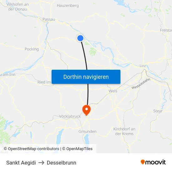 Sankt Aegidi to Desselbrunn map