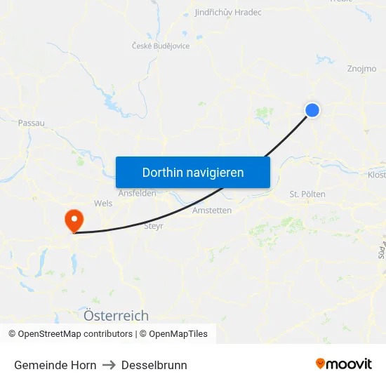 Gemeinde Horn to Desselbrunn map