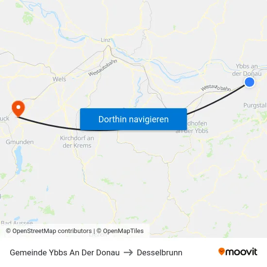 Gemeinde Ybbs An Der Donau to Desselbrunn map